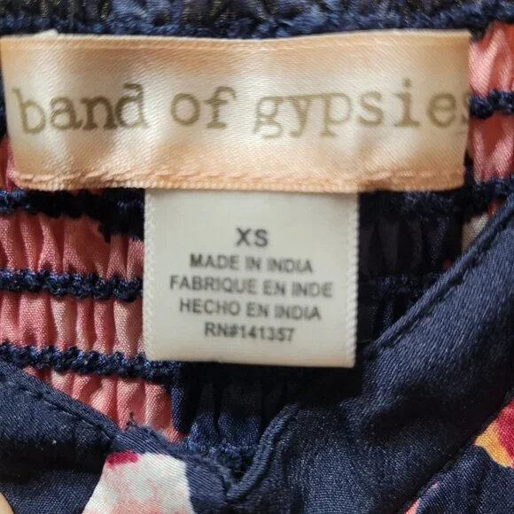 Band of Gypsies Women's Size XS Boho Floral Mini Sundress Corset Bodice Pockets - Picture 7 of 10